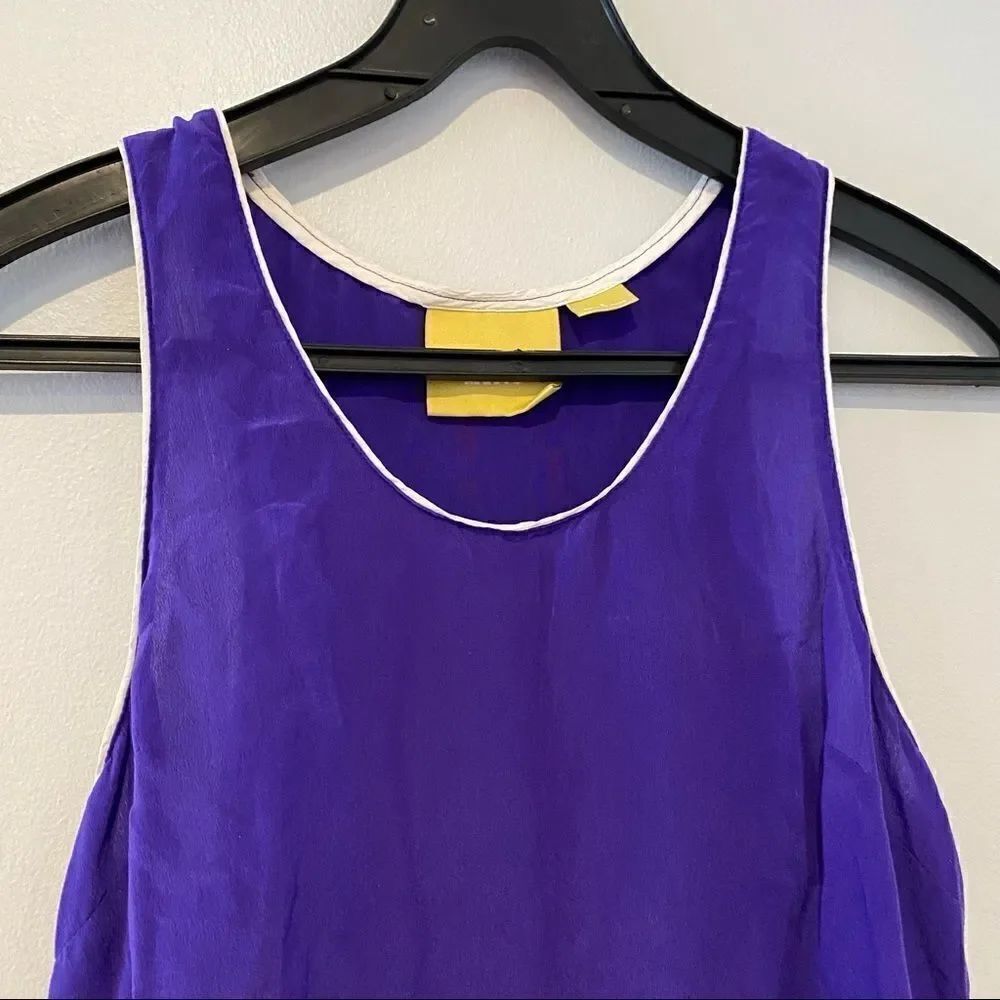 Maeve Colorblock Silk Hi Lo Tank Top Size 2 - Picture 2 of 6
